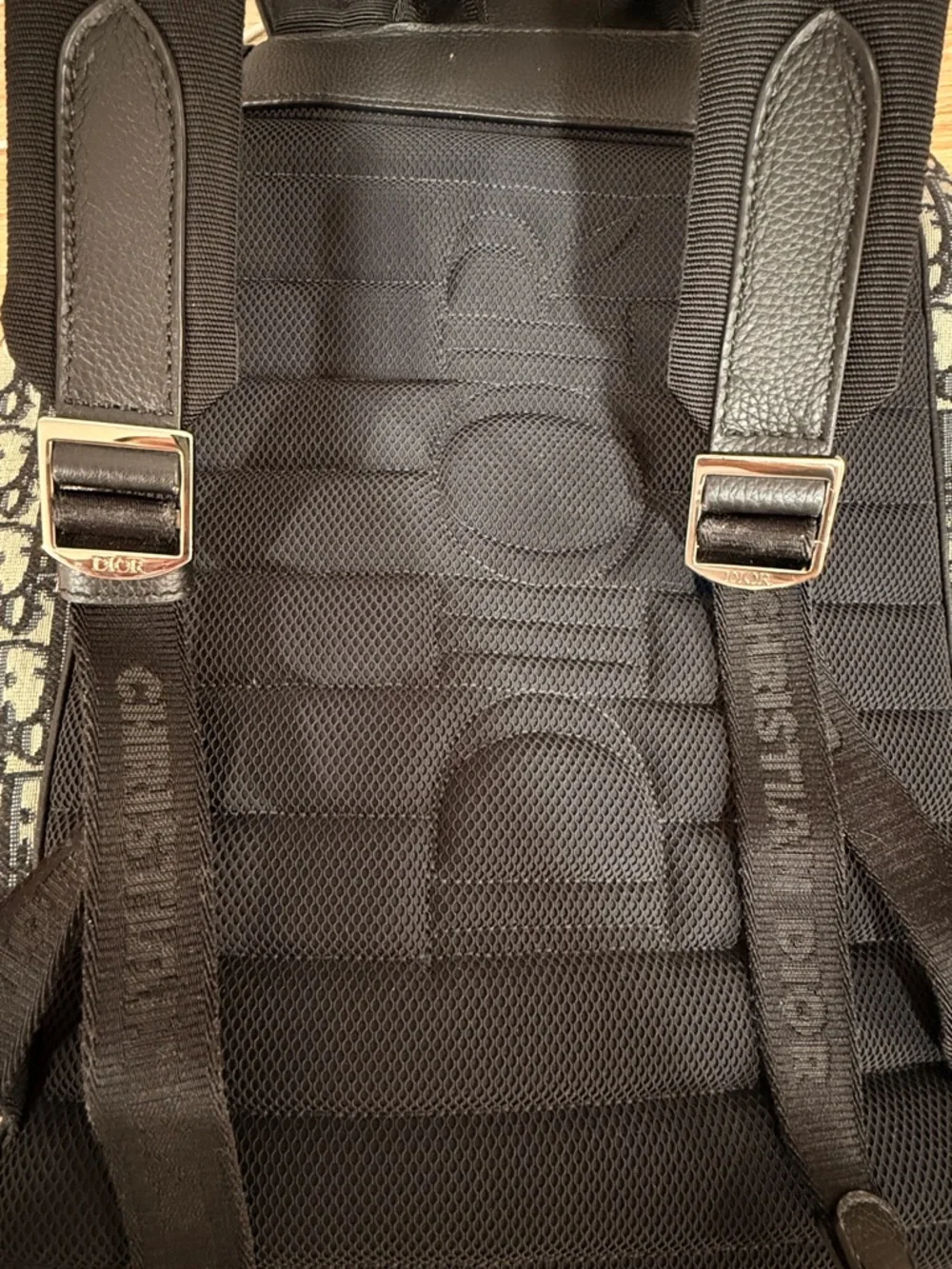 Dior Black and Beige Oblique Canvas Backpack - Picture 5 of 6